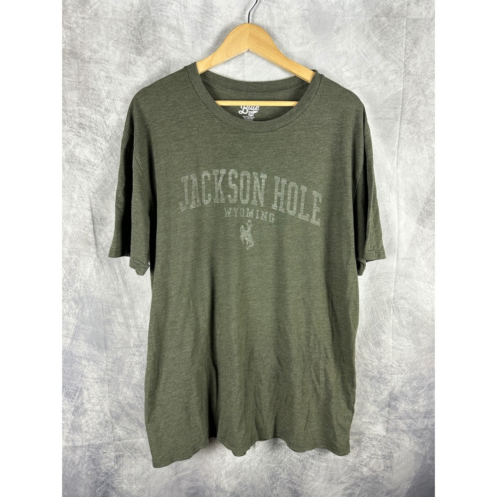 Blue 84 Jackson Hole Wyoming Graphic T-Shirt Mens XL Green Tri-Blend Tee